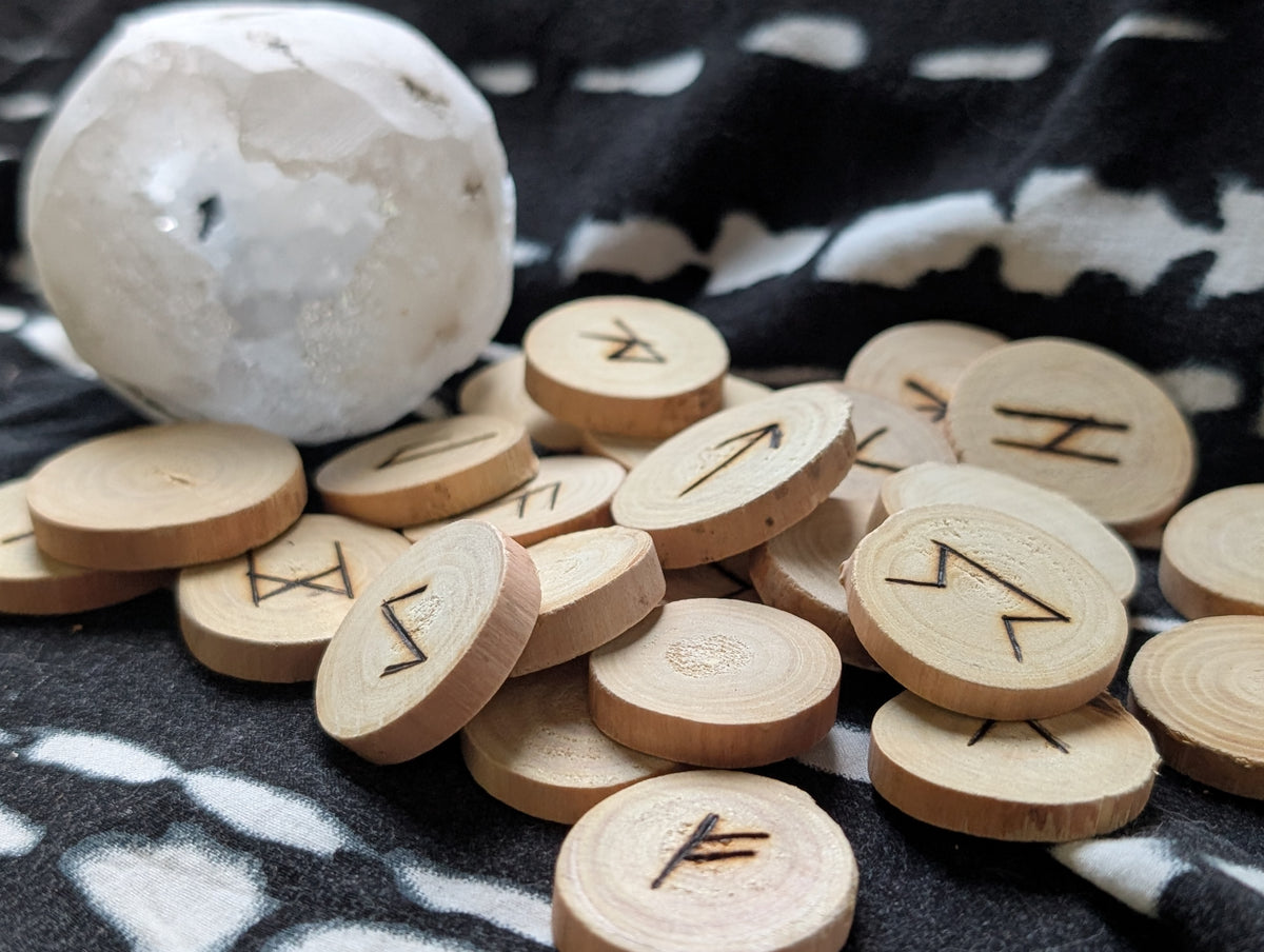 Wooden rune set